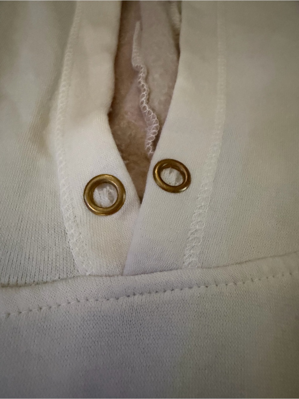 Vintage Havana Cream Hoodie with Tan/Blush Colorblock Panels - Picture 3 of 7